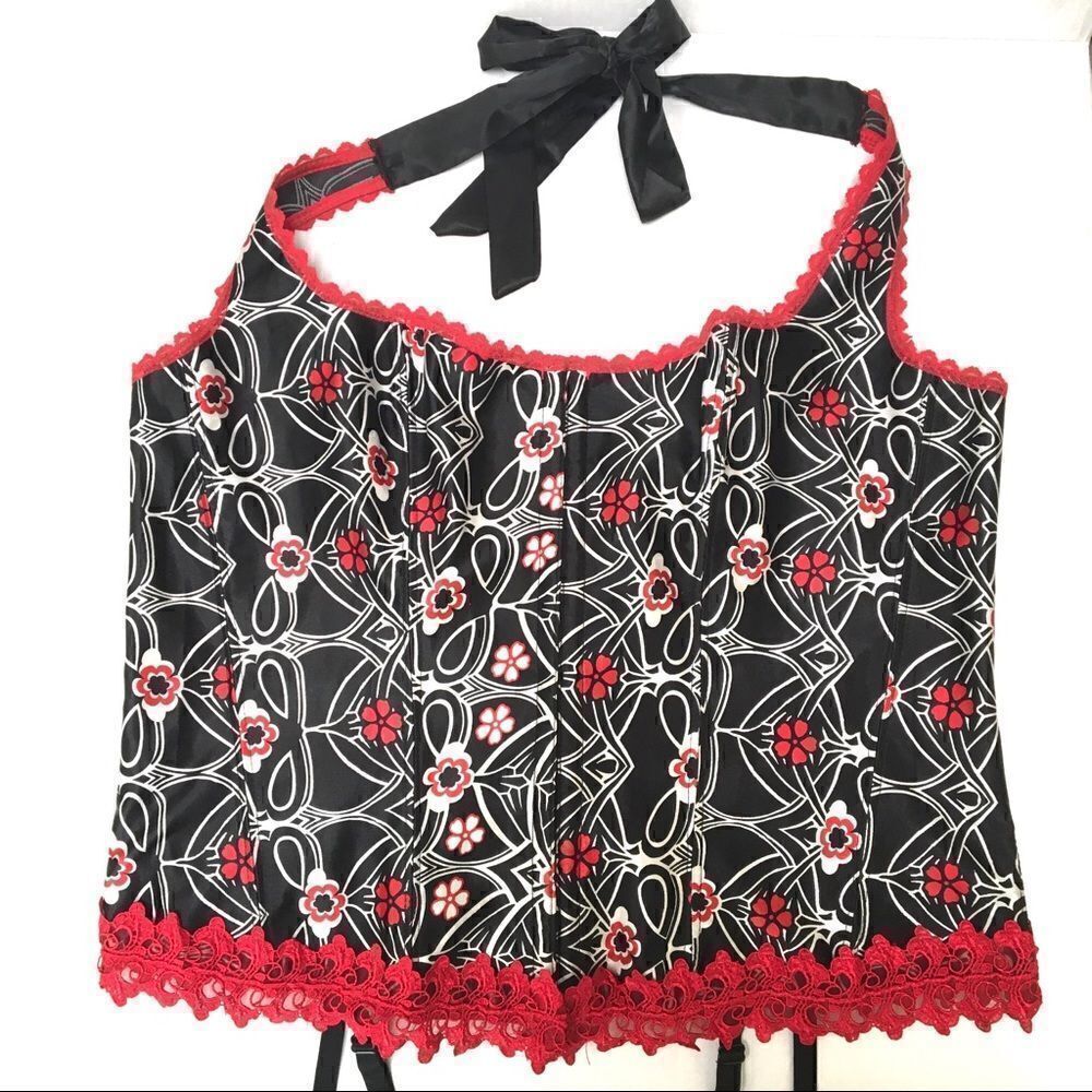 Fredericks of Hollywood halter floral corset 42‎